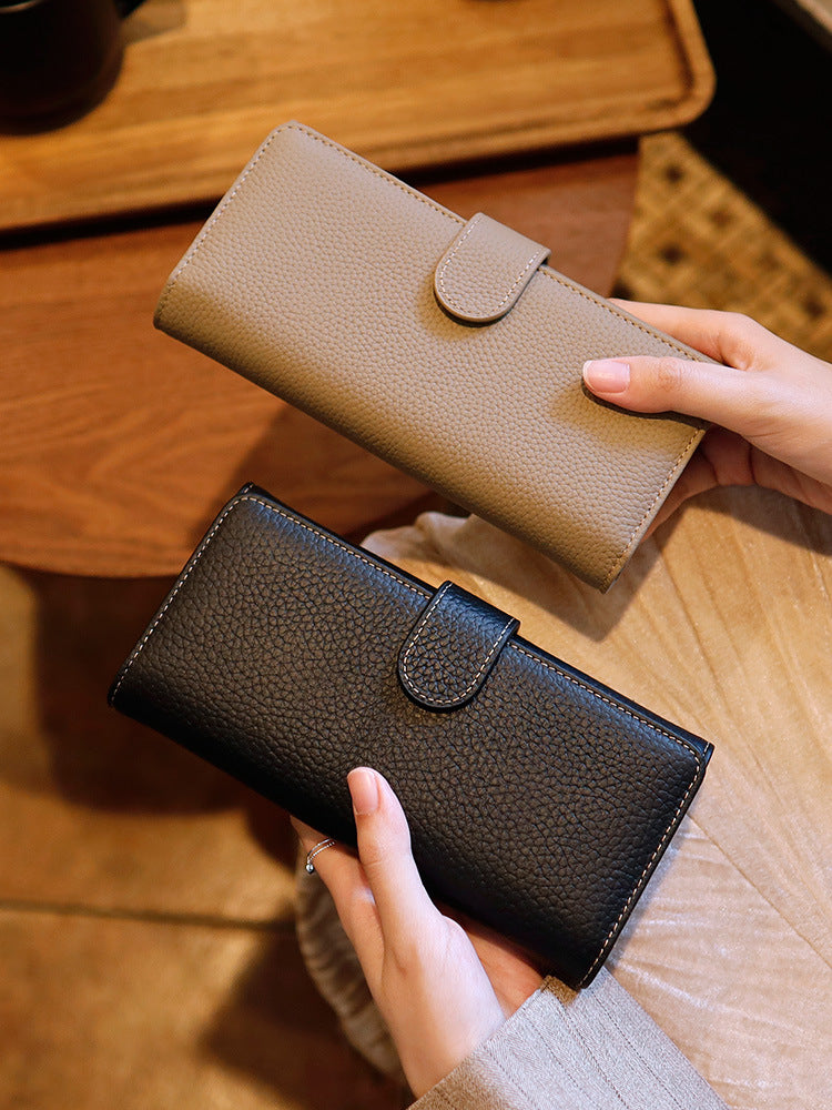 Long Genuine Leather Women Wallet