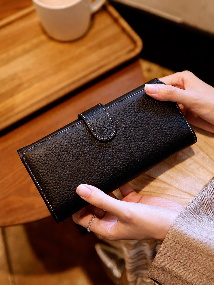 Long Genuine Leather Women Wallet