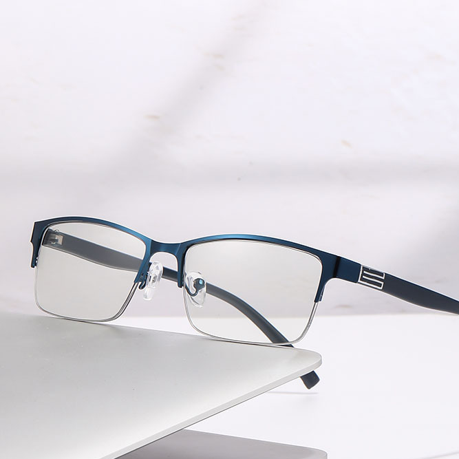 Mens Anti Blue Light Half Frame Glasses
