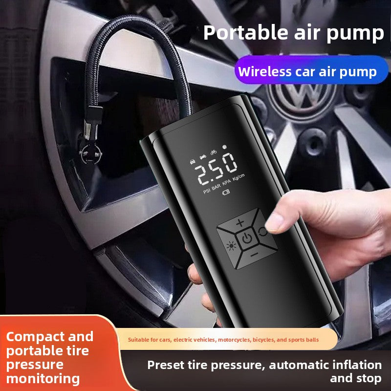 Portable Digital Car Tire Inflator with Power Bank Function