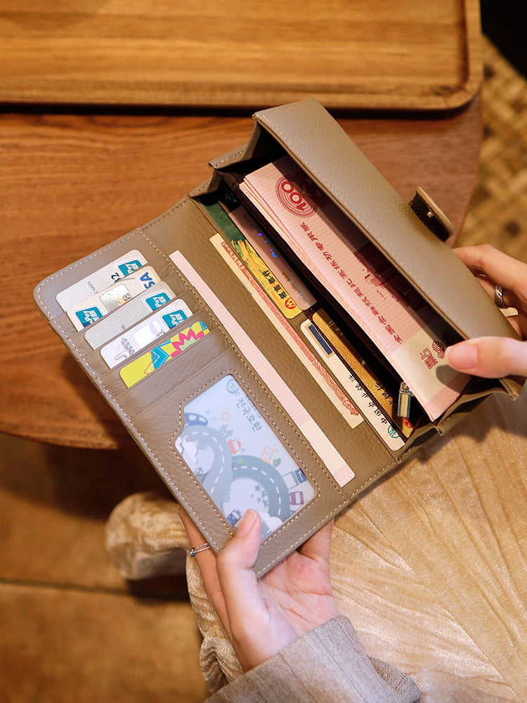 Long Genuine Leather Women Wallet