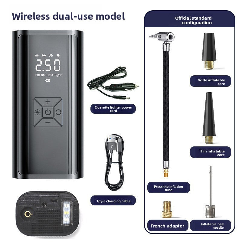 Portable Digital Car Tire Inflator with Power Bank Function